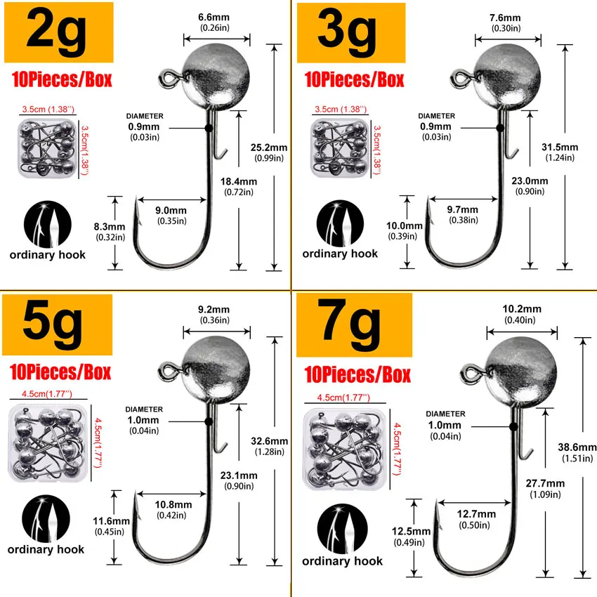 MrLurion Anzuelo Jig Head carbono con giratorio para vinilo suave - imagen 3