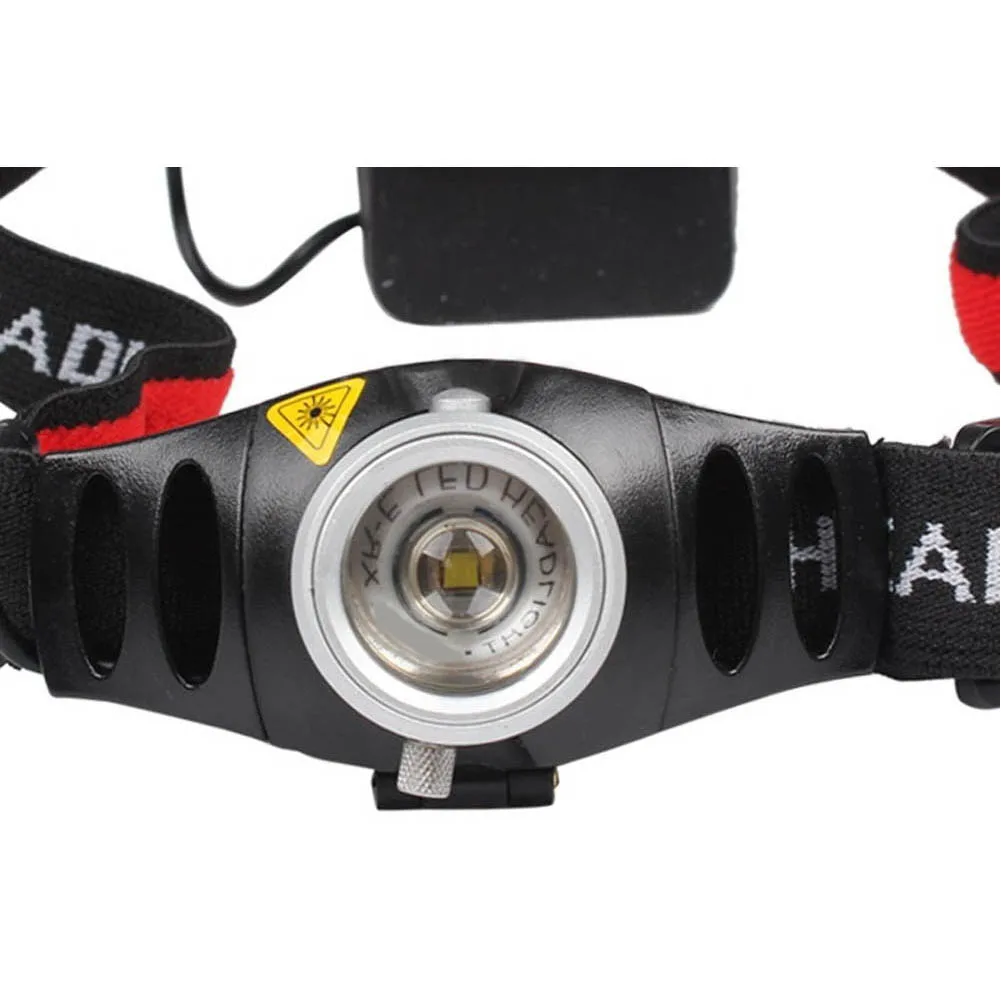 Linterna frontal LED modo uso pesca
