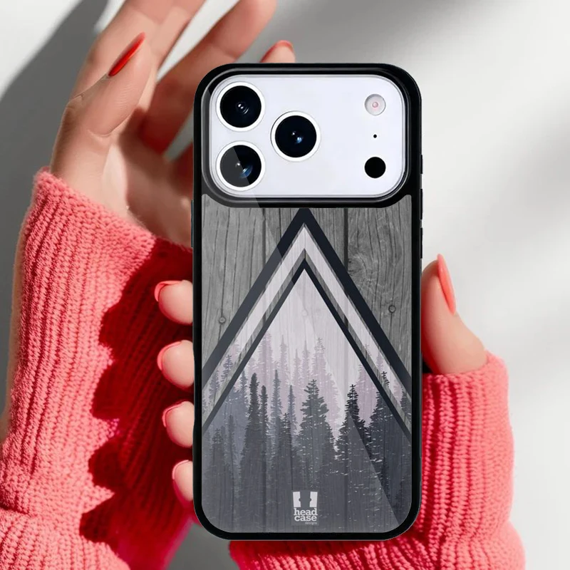 Funda con diseño de madera natural para iPhone vista frontal