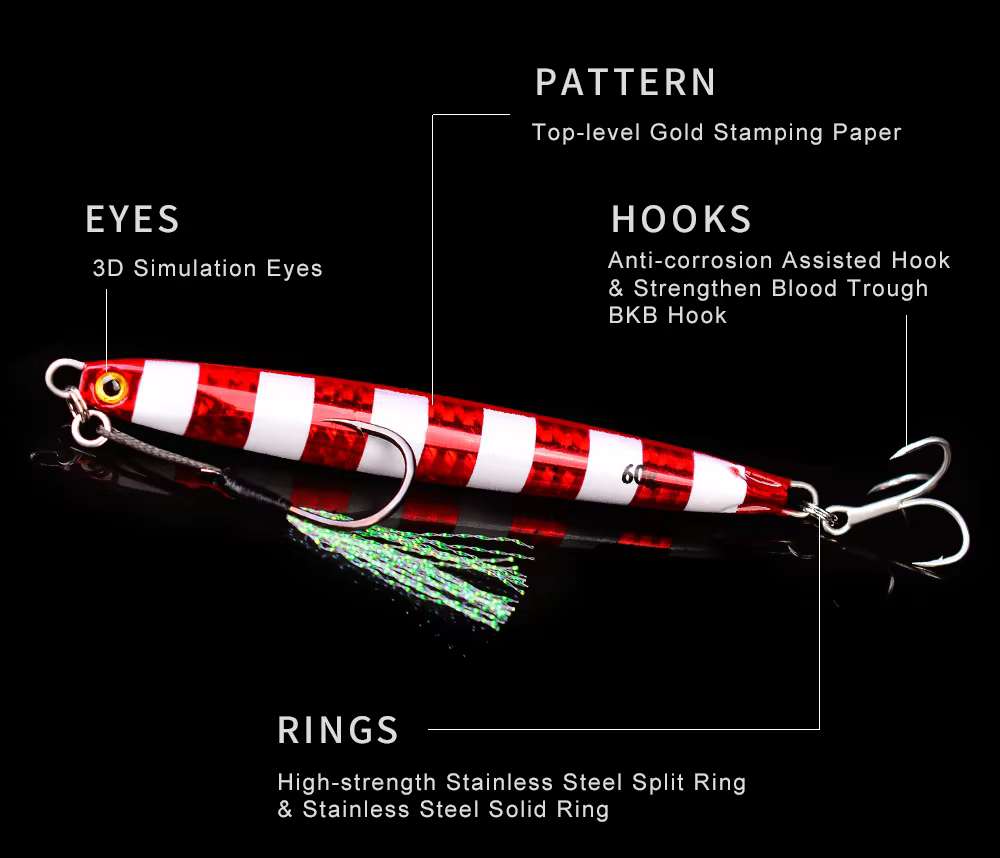 Señuelo de pesca nocturna con placa de hierro
