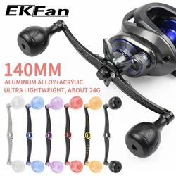 EKFAN Carrete ultraligero de pesca 140mm – Mangos aleación, perillas acrílicas