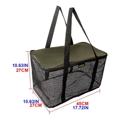 Bolsa de malla plegable Hirisi con cremallera para peces vivos