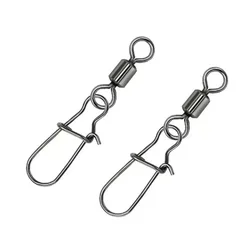 Conector giratorio con mosquetón y rodamiento para anzuelos