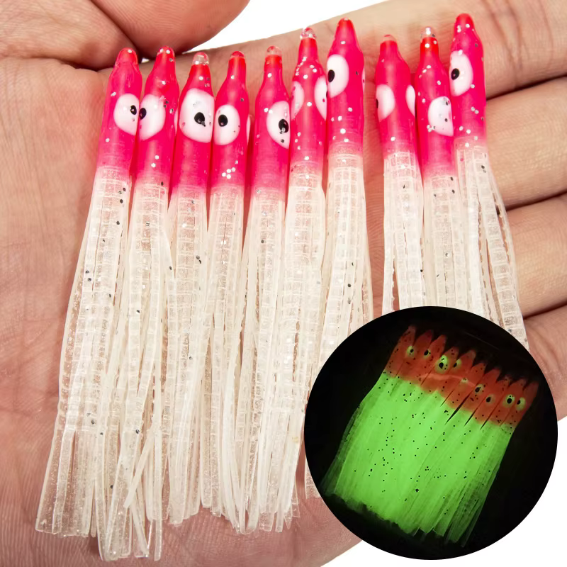 Faldas de calamar luminosas 8cm para atún - imagen 5