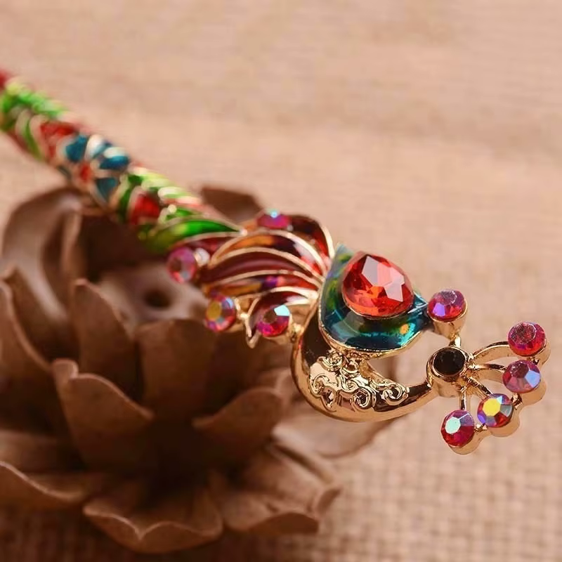 Cucharilla de Pesca Pavo Real Cristal Esmaltado – Estilo Retro - imagen 5