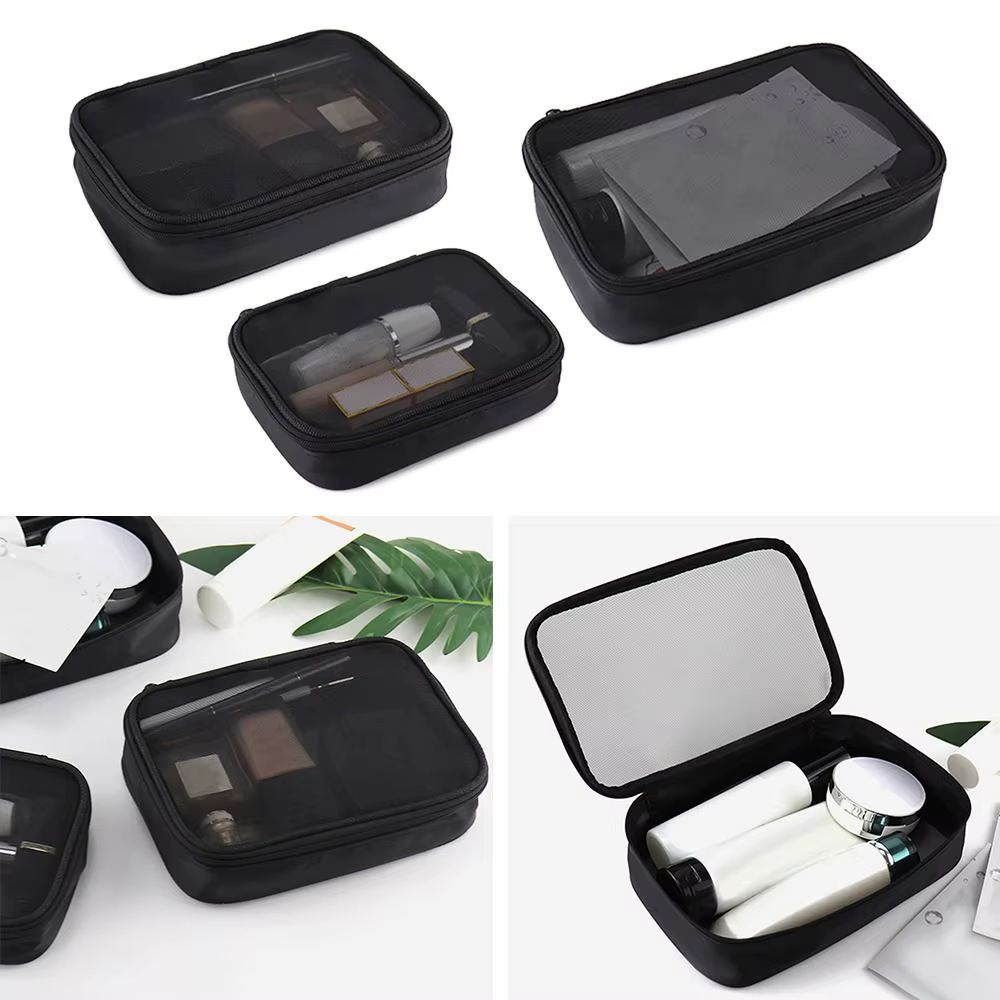Bolsa de aseo transparente con cierre – Neceser cosméticos viaje - imagen 3