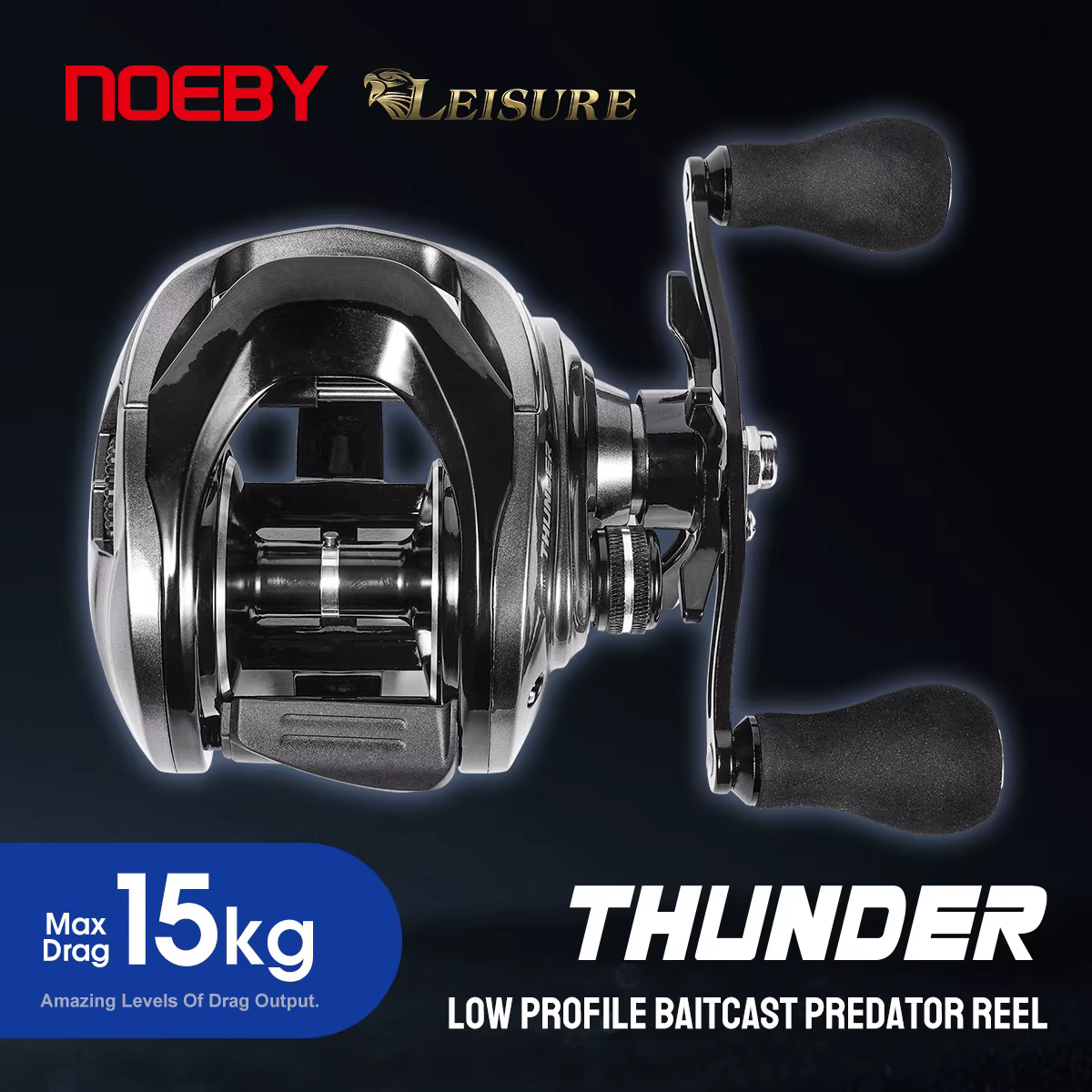 Carrete de pesca NOEBY Thunder perfil bajo con freno magnético - imagen 4