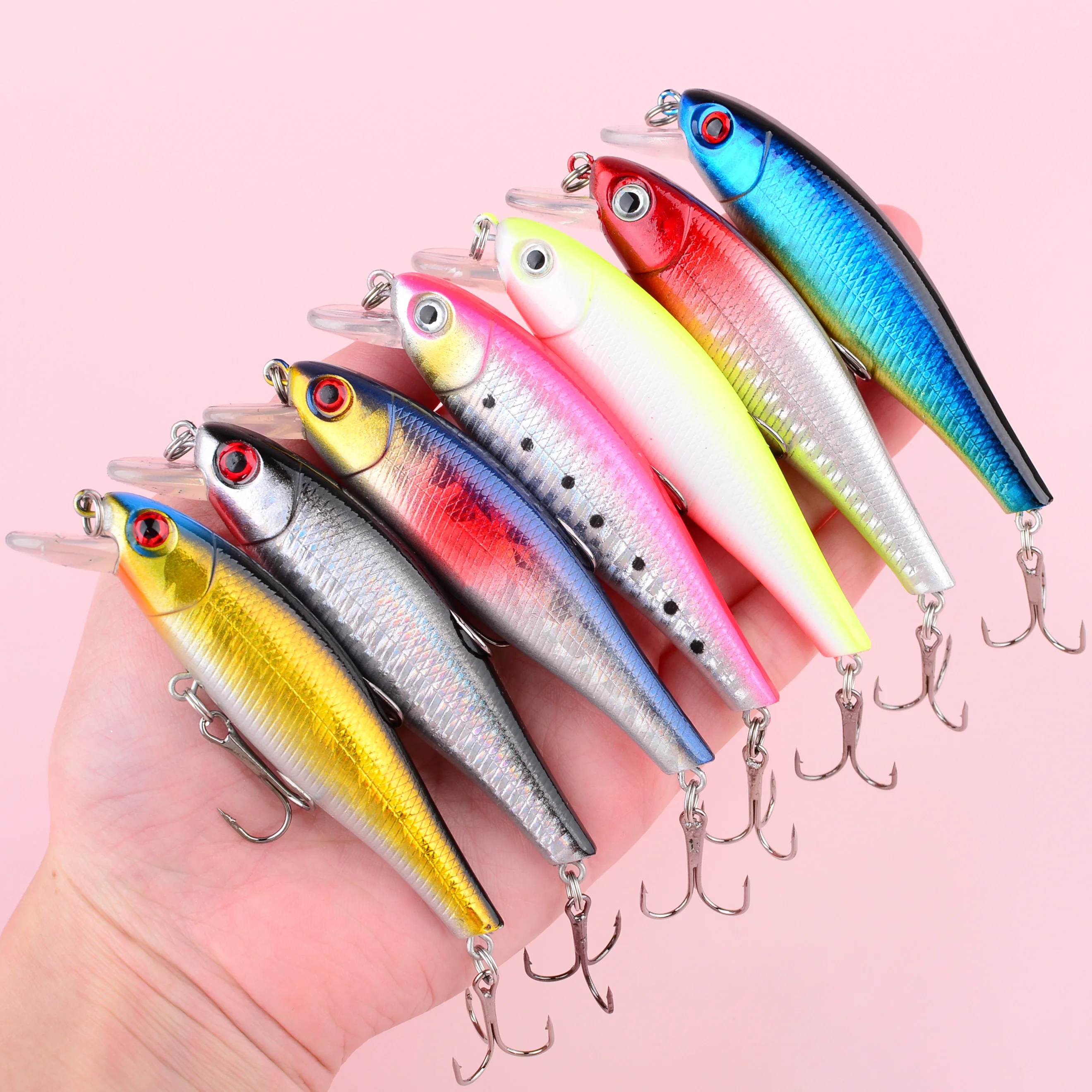 Wobbler Minnow flotante para pesca con acción nadadora
