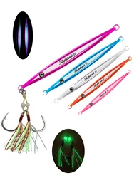 Señuelos Jigging luminosos de metal para aguas profundas