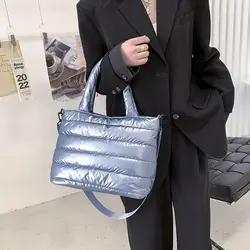 Bolso bandolera acolchado ligero puffer para mujer – tote de hombro