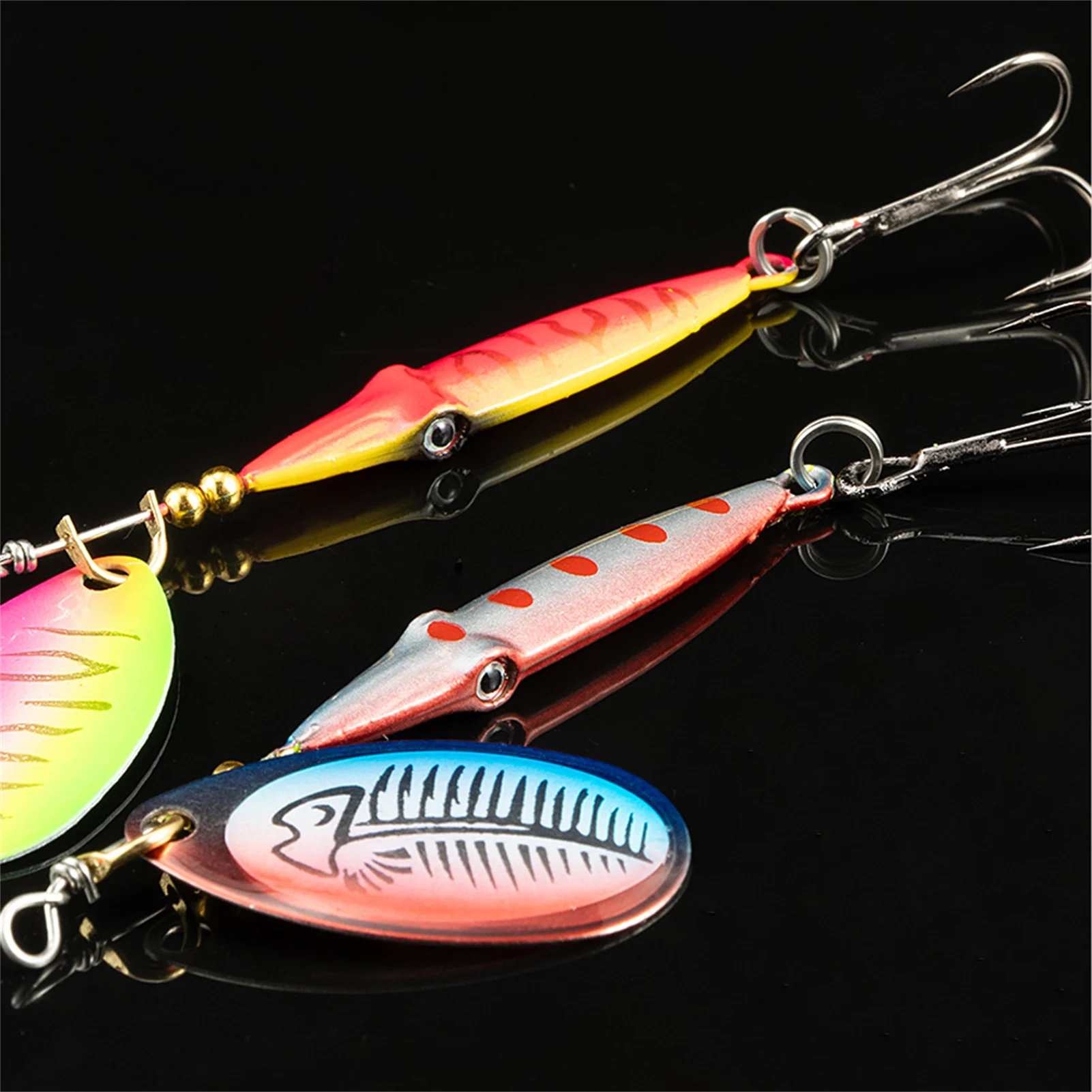 Juego de señuelos de pesca DKSHETOY con purpurina metálica