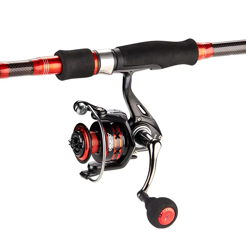 DEUKIO Set pesca caña ultraligera de carbono y carrete - imagen 2