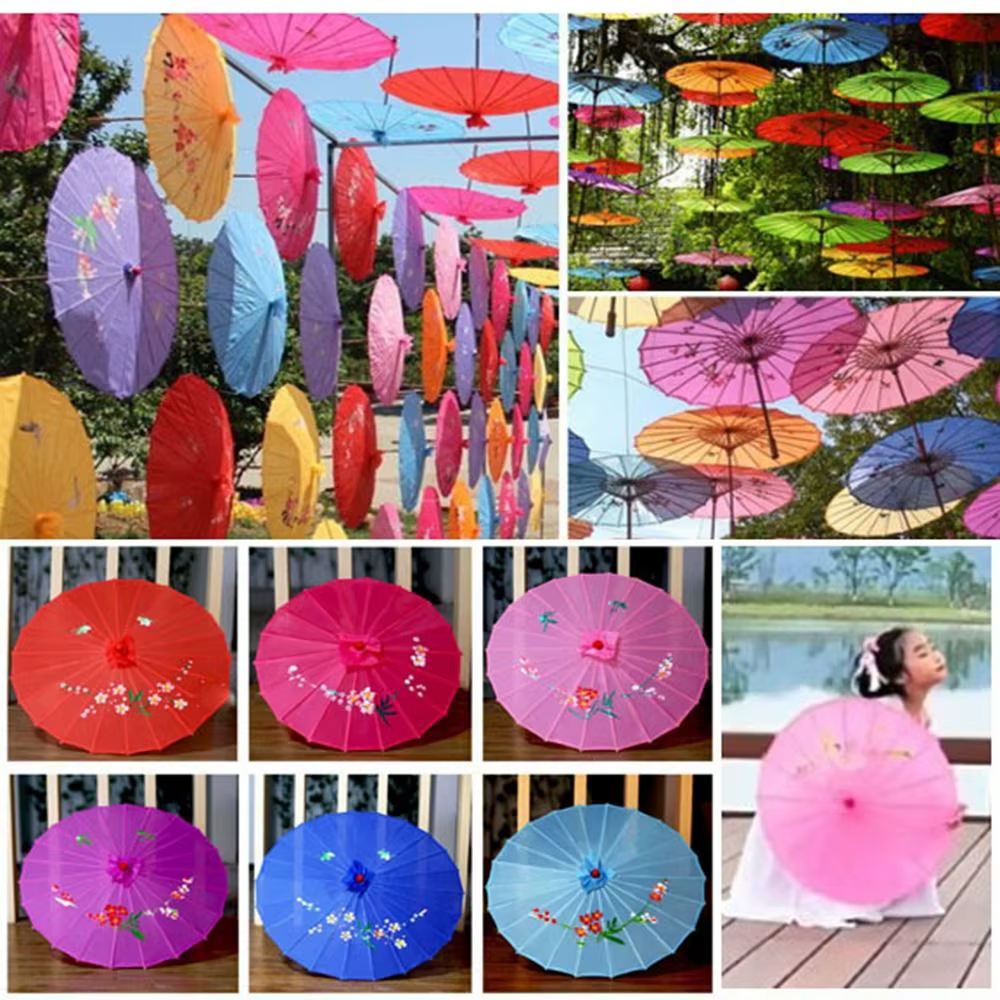 Sombrillas Chinas de Papel Encerado – Decoración para Fiestas - imagen 5