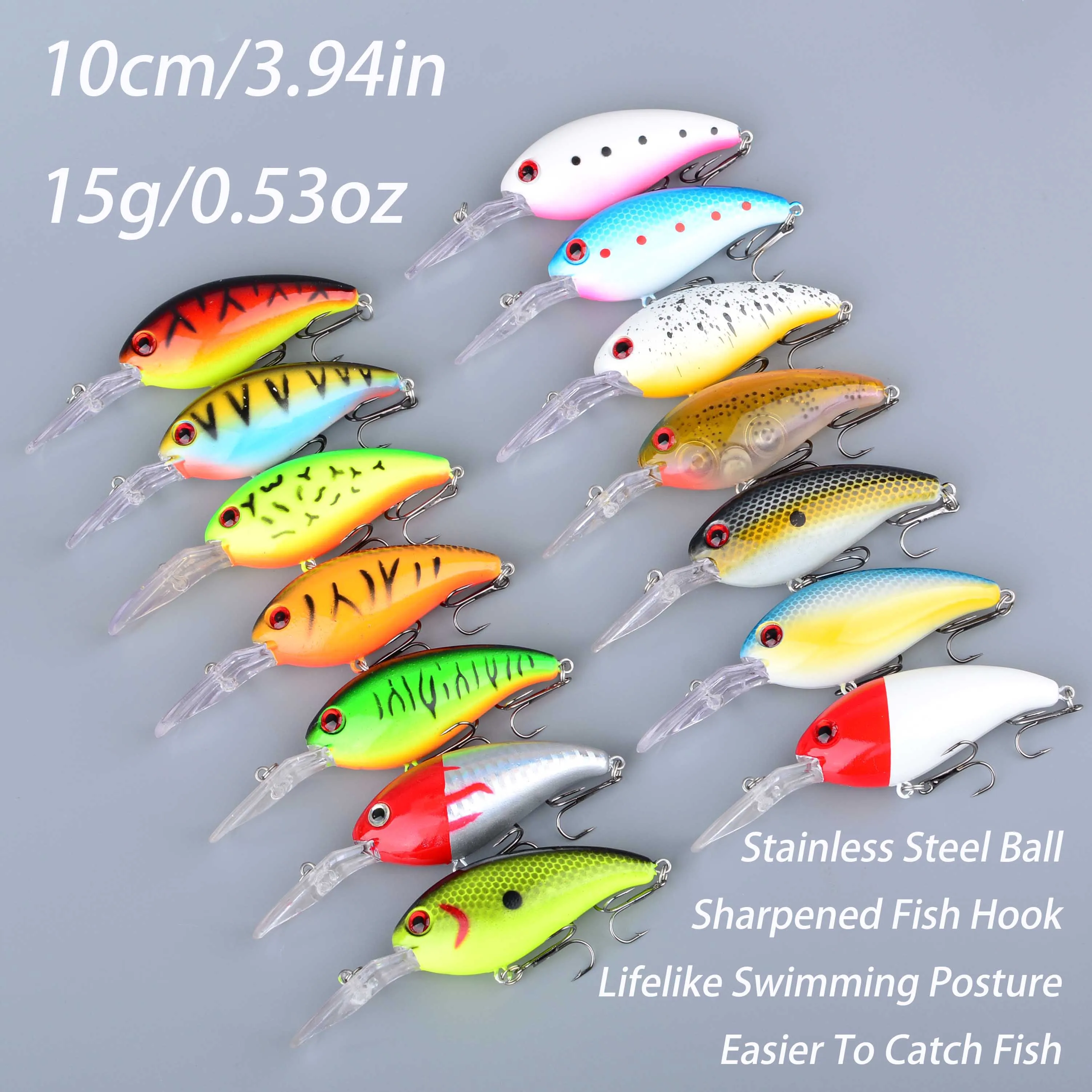 Señuelos flotantes de 10 cm y 15 g para pesca