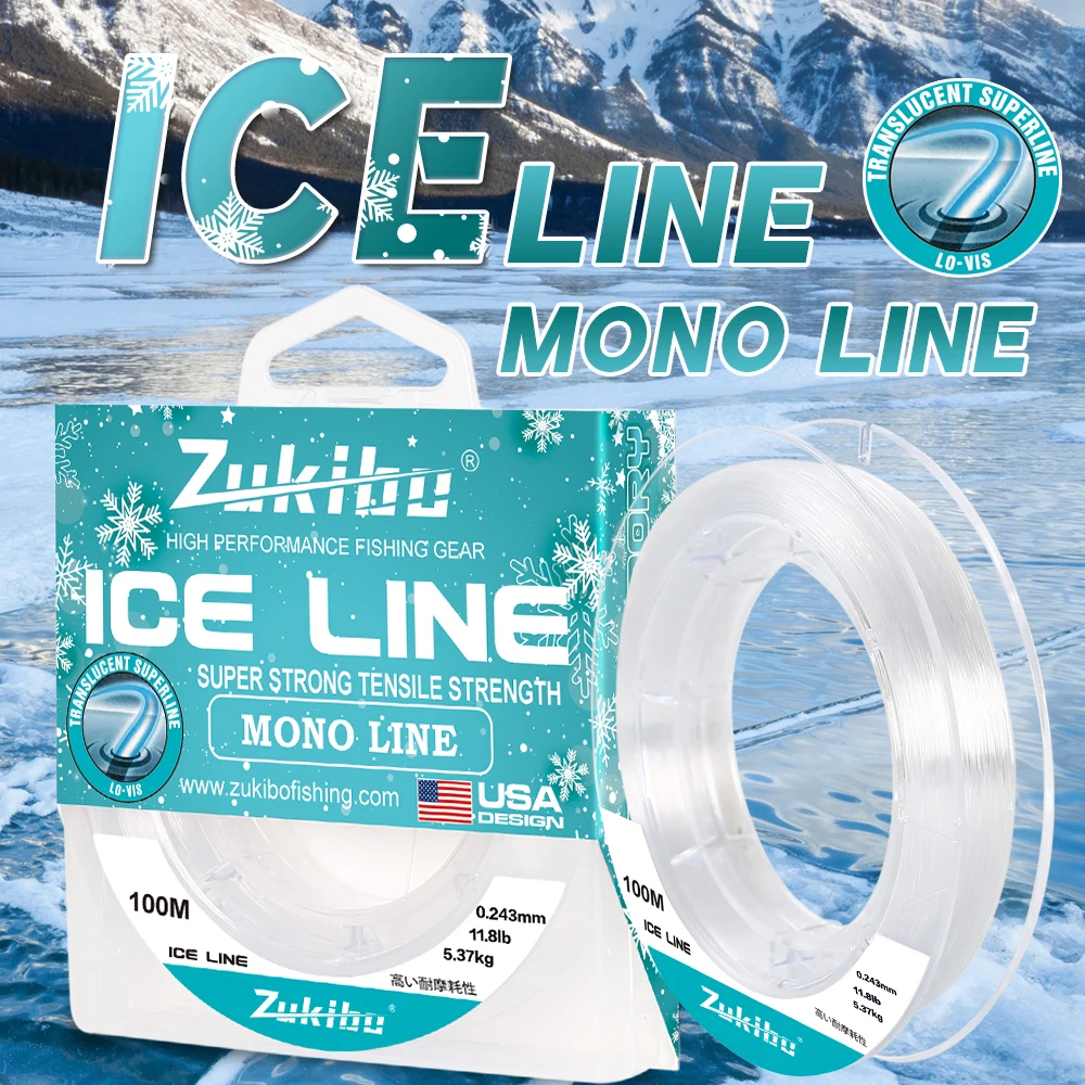 ZUKIBO Sedal de Pesca Mono Hielo – Alta Sensibilidad y Baja Memoria - imagen 2