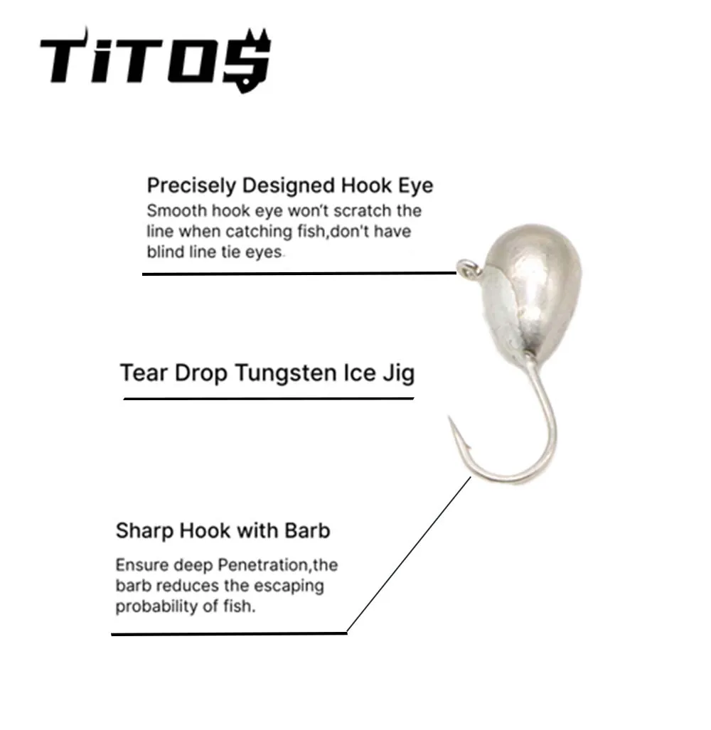 Anzuelo de hielo para pesca de carpa con cebo y púas - imagen 2