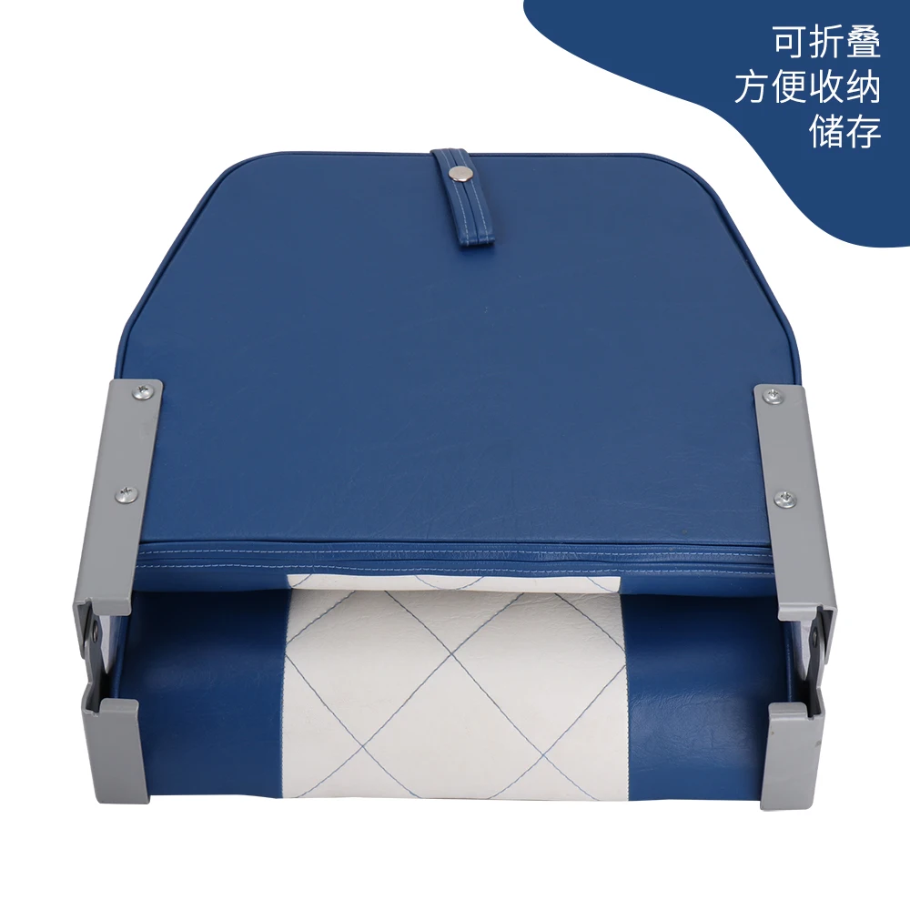 Silla plegable para barco marino giratoria azul y blanca - imagen 4