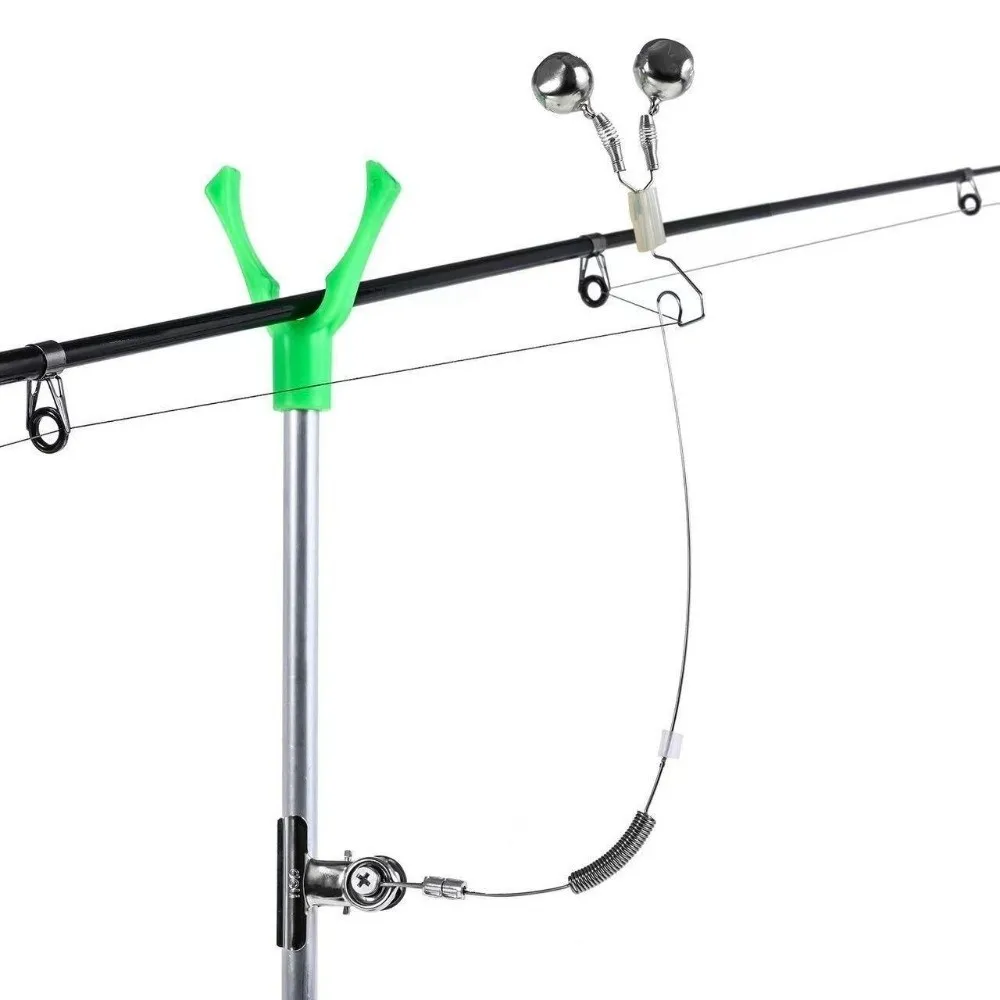 Campanas dobles ajustables para pesca con alarma de picada inox