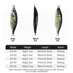 Obsession J93 Jig metálico de largo alcance para agua salada slow pitch