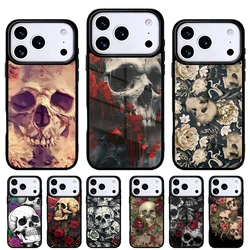 Funda iPhone diseño abstracto calaveras y rosas – 13 a 17 Pro/Max