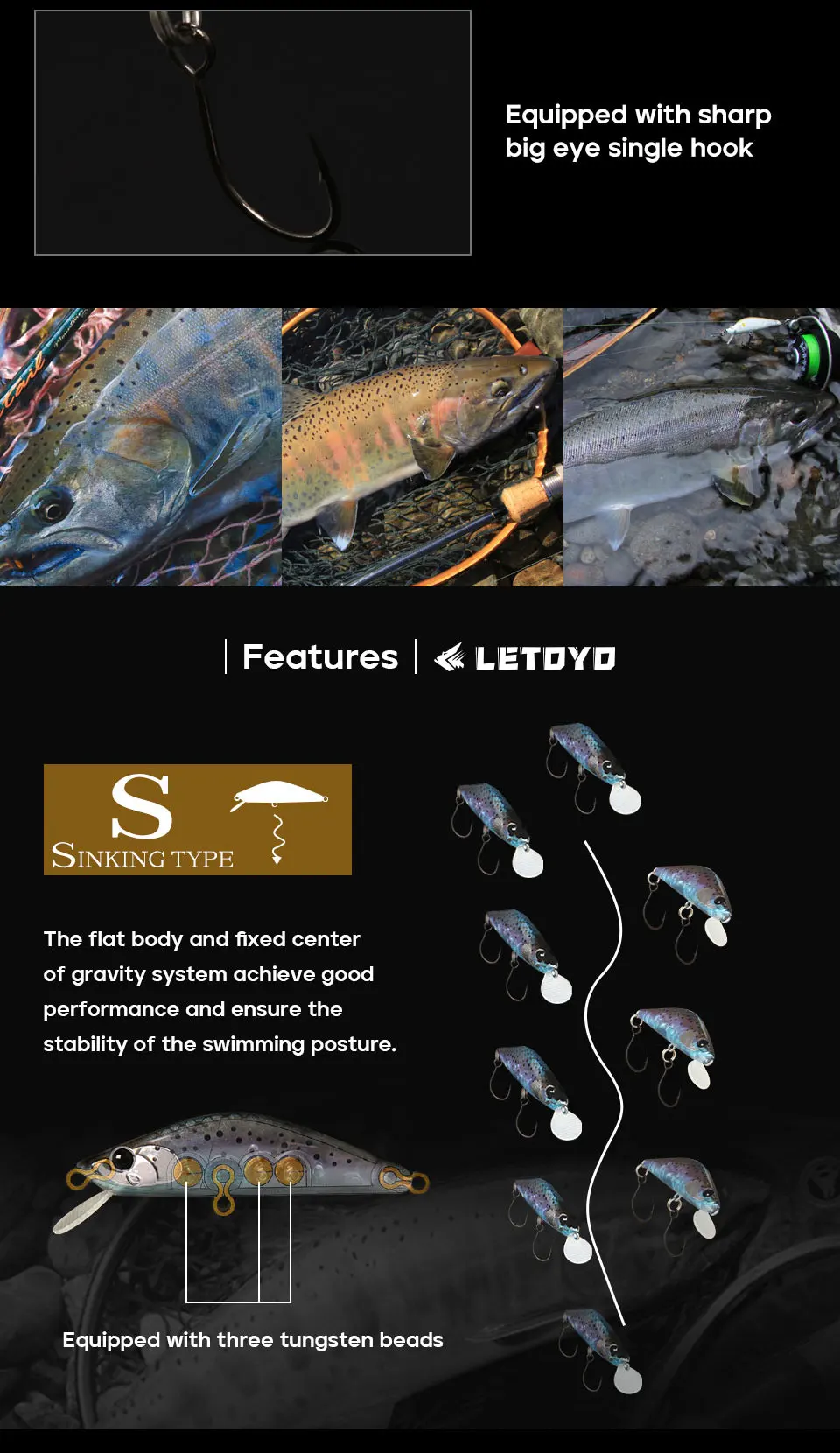 Señuelo LETOYO en acción de pesca