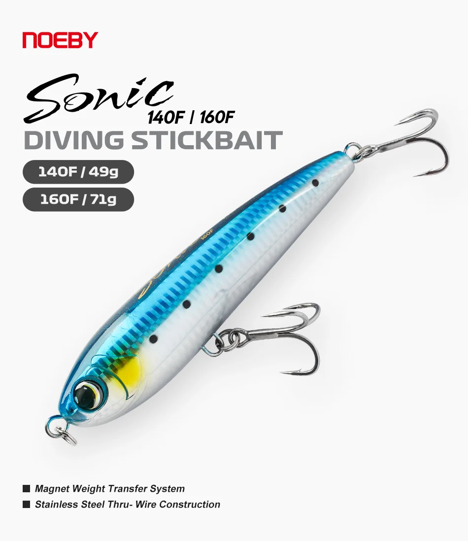 Señuelo Noeby Diving Stickbait 140mm vista lateral