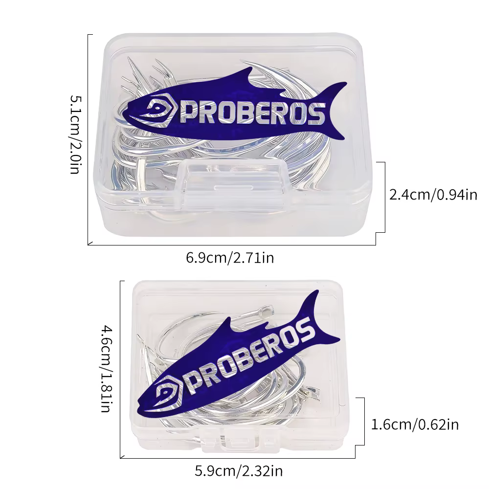 Proberos Anzuelos curvos de acero alto carbono con púas para pesca - imagen 5