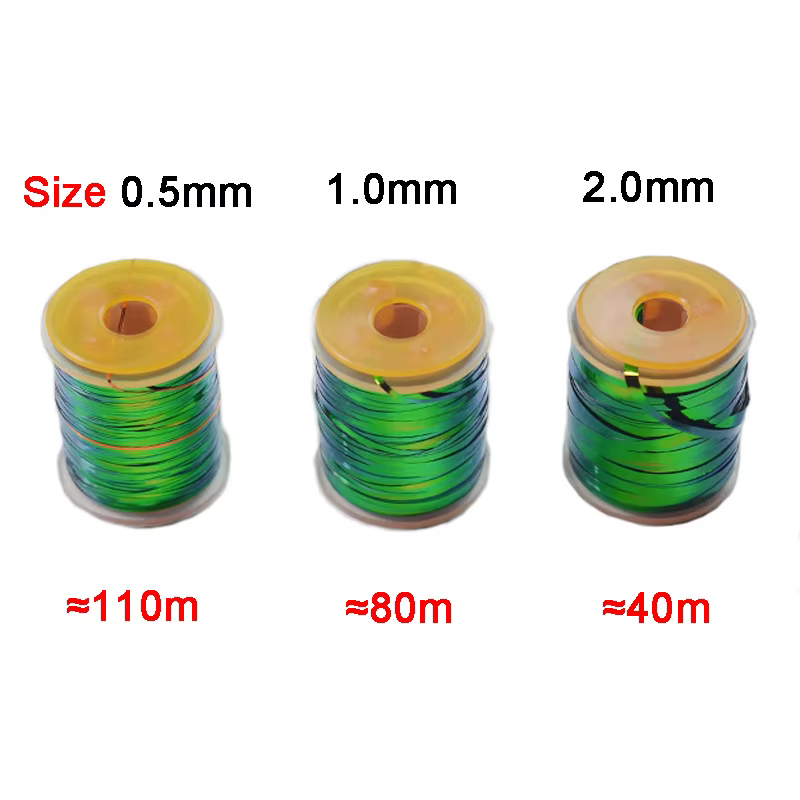 Oropel Mylar para atado de moscas Naranja Pavo Real - imagen 2