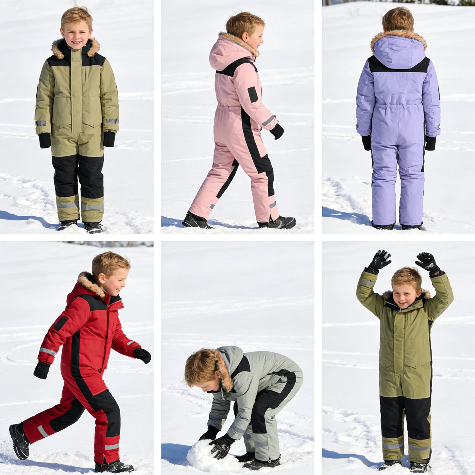 Traje de snowboard infantil resistente al viento y cálido - imagen 4