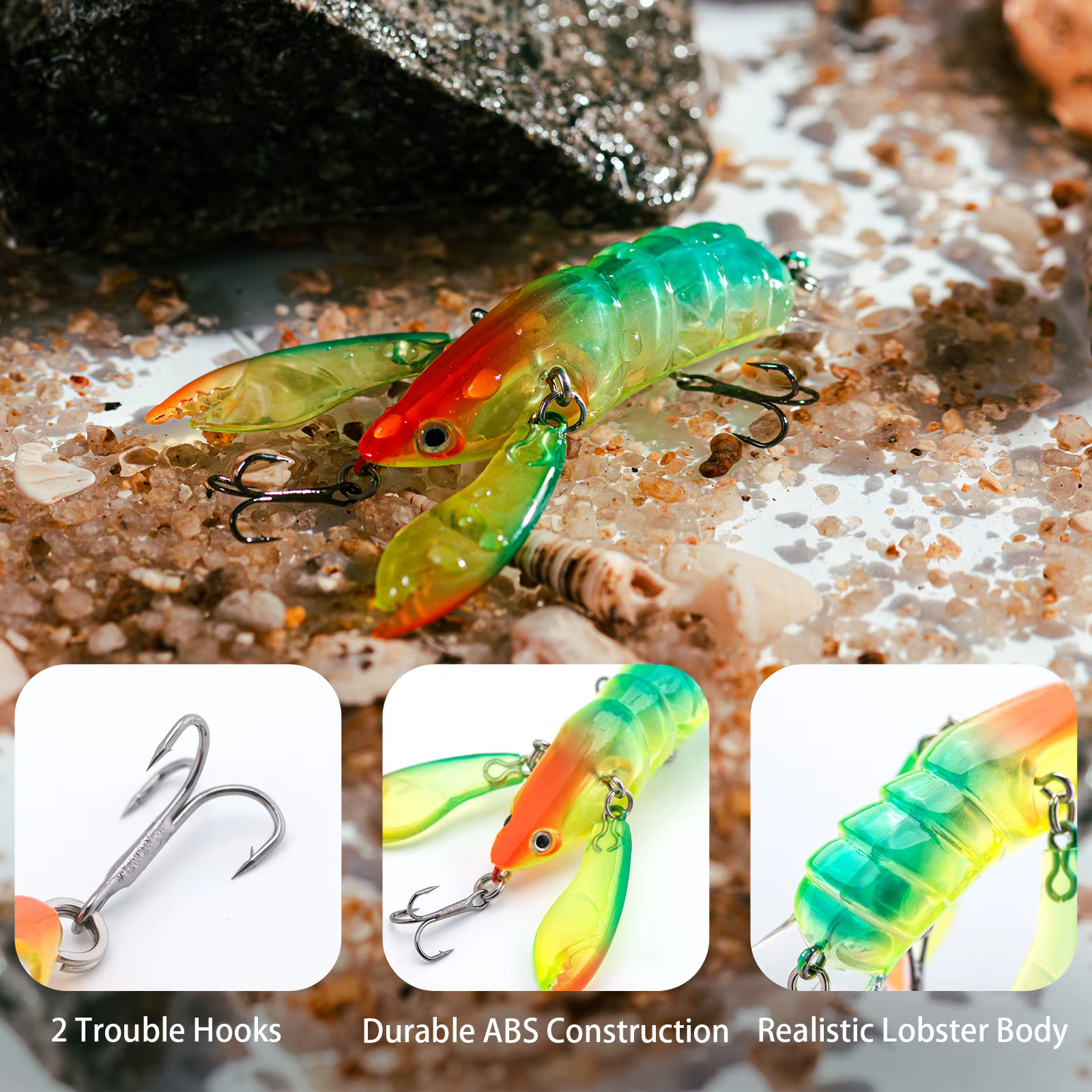 Goture Premium Craw – Señuelo de pesca con doble anzuelo afilado - imagen 5