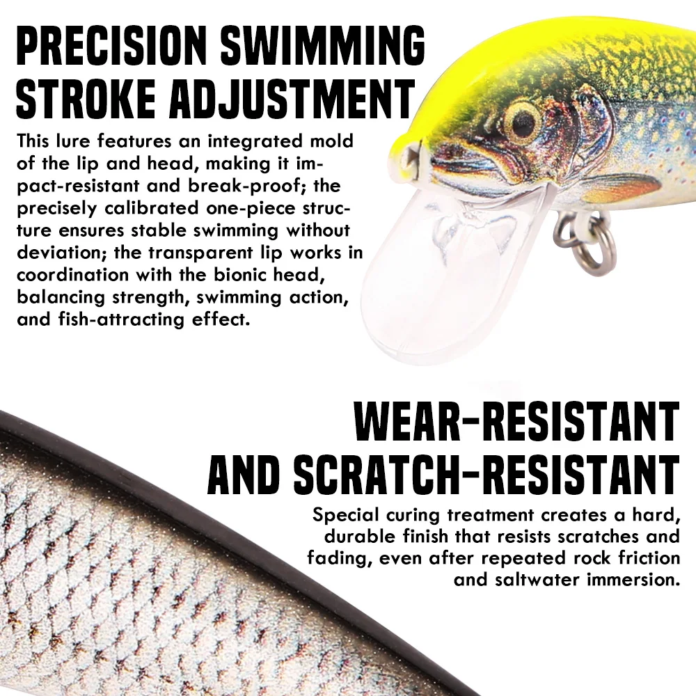B&U Sinking Minnow Señuelo duro realista para depredadores - imagen 3