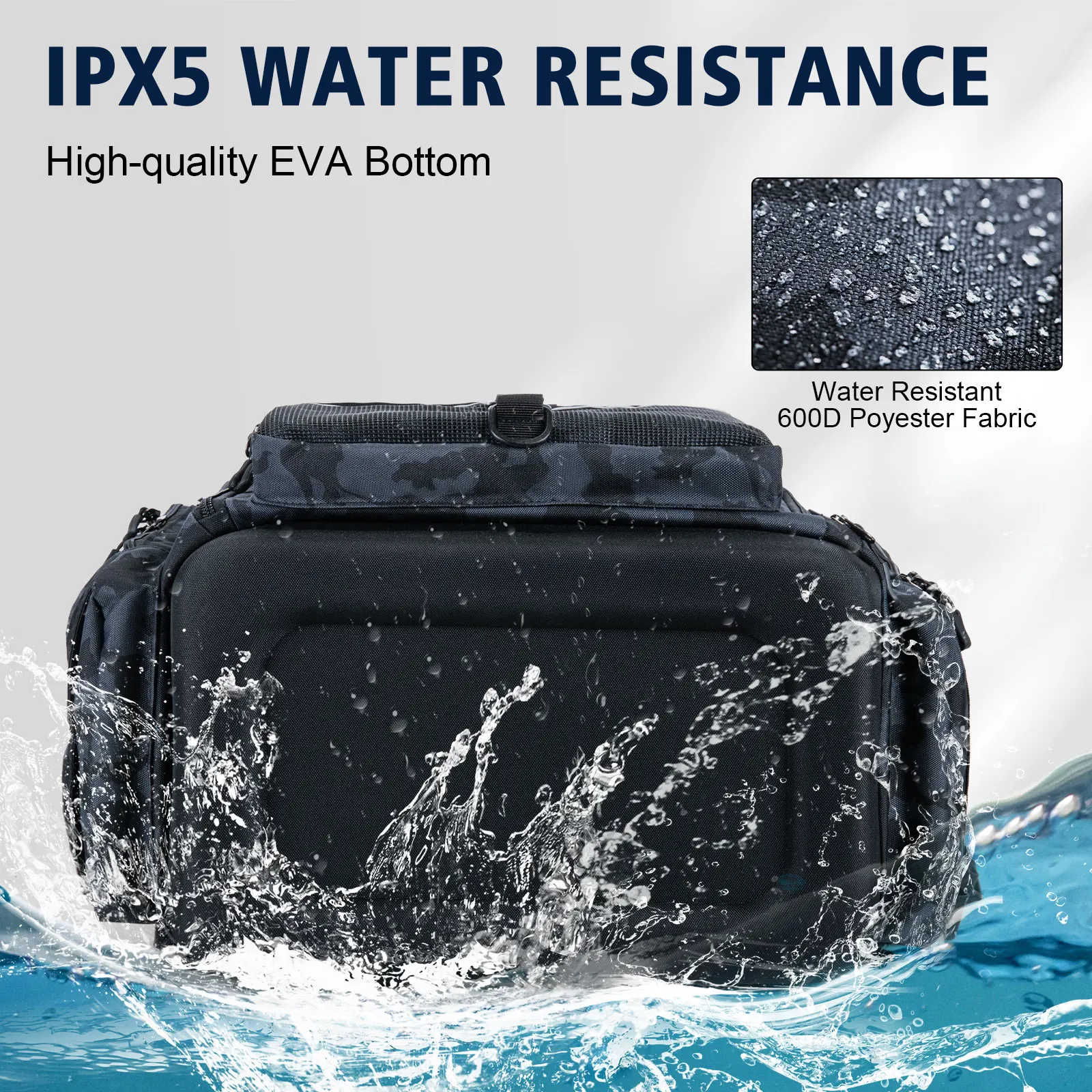 Mochila táctica Goture para pesca de gran capacidad con base EVA - imagen 2