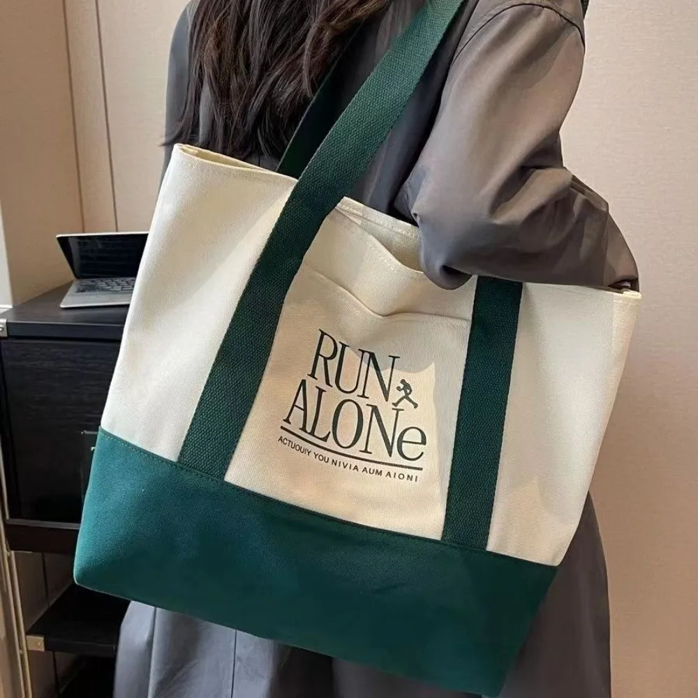 Bolsa tote de lona reforzada gran capacidad, bolso casual mujer - imagen 4