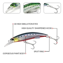 Señuelo Minnow biónico de lengua corta para pesca en mar