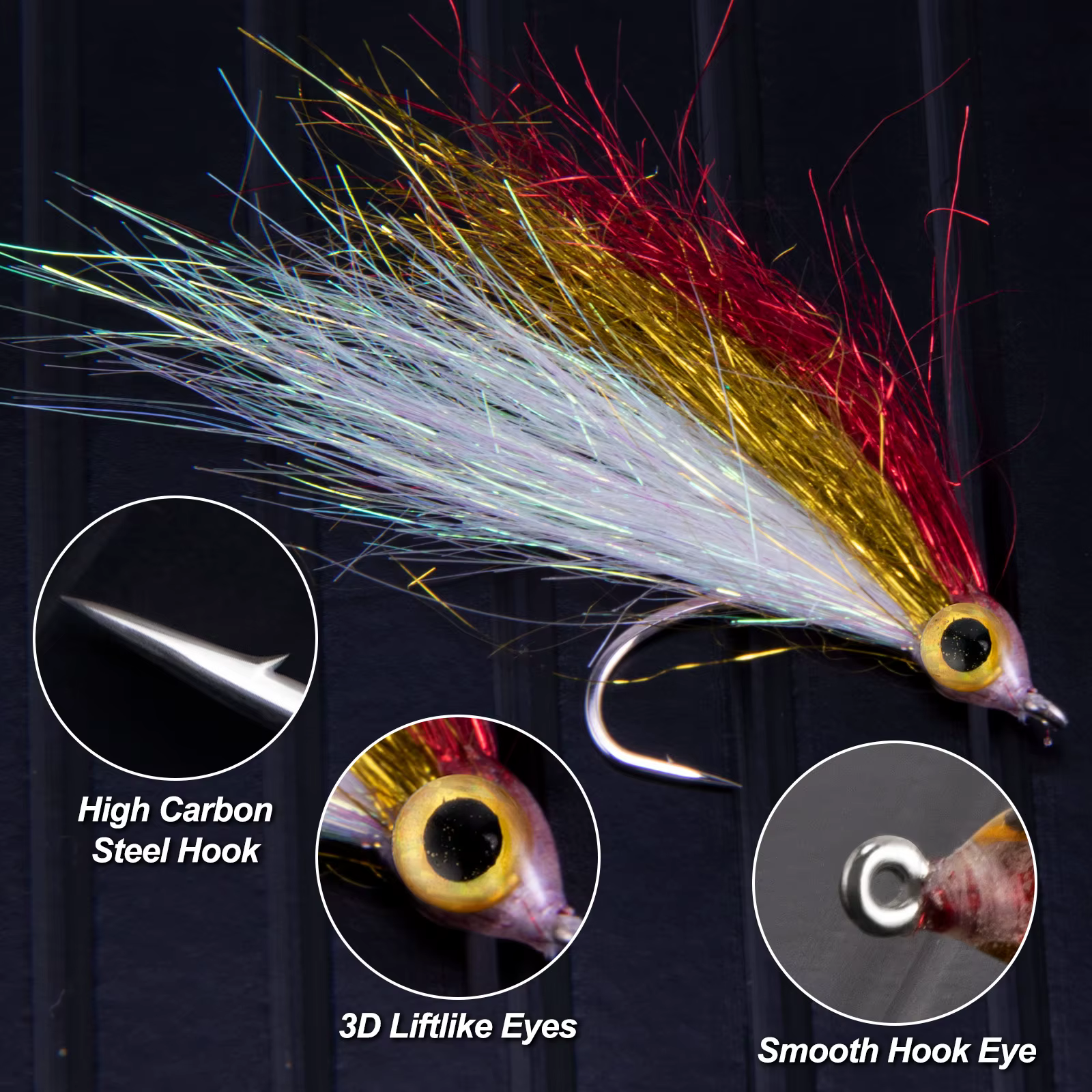 Moscas Minnow Wounded, Ice Dub Fry y Baitfish hundimiento lento trucha lubina - imagen 3
