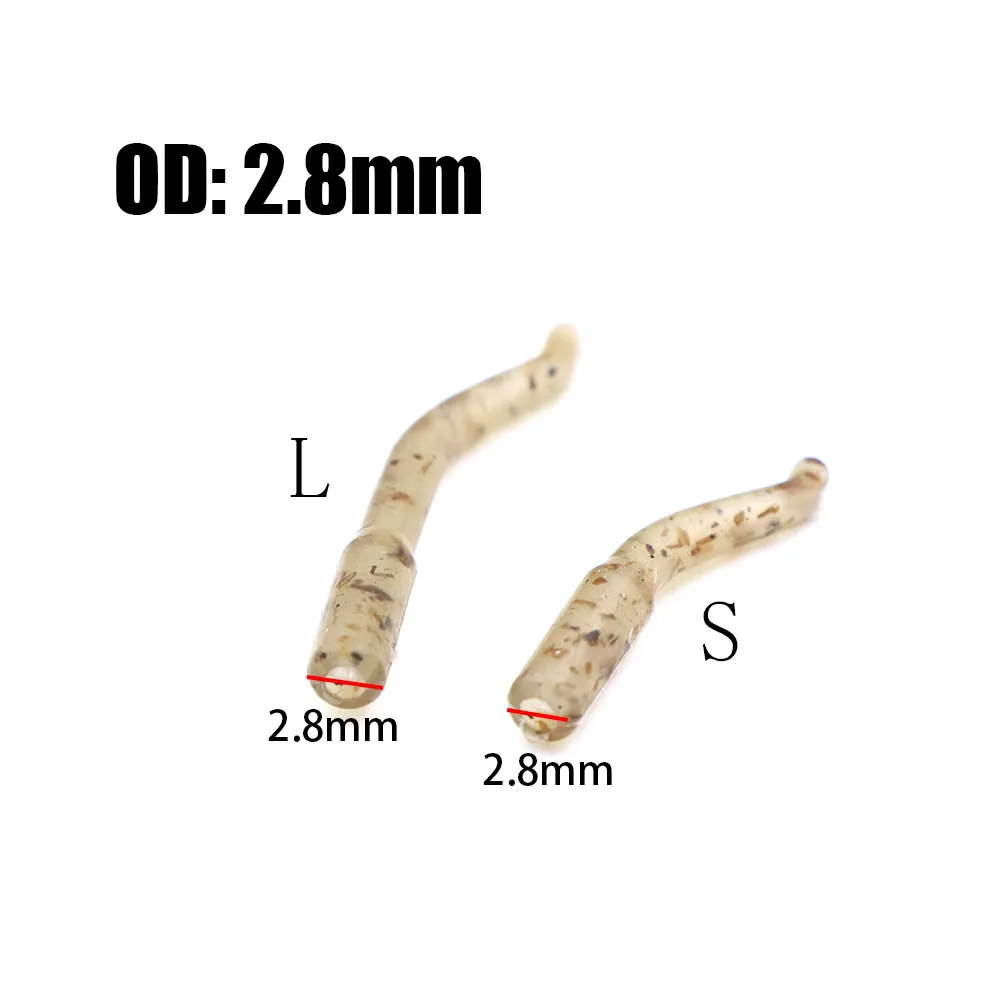Mangas antienredos alineadoras para hair rig carpa, goma marrón