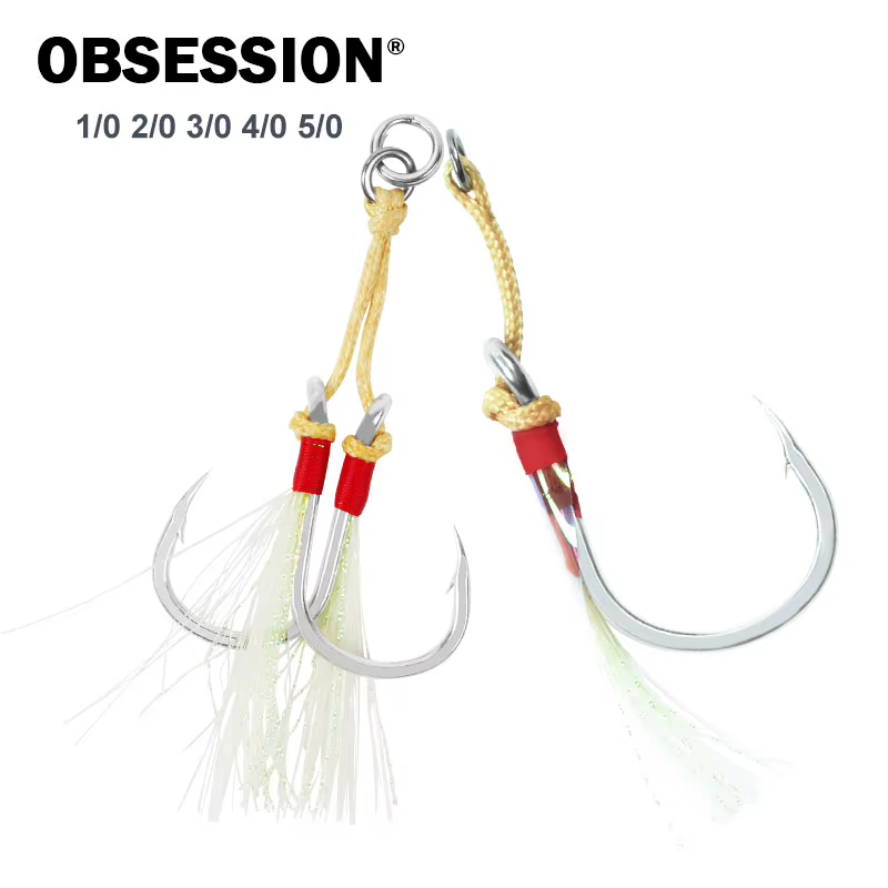 Anzuelos Jigging Lento Obsession HK002 – Acero carbono con púas - imagen 2