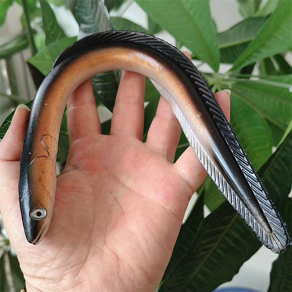 SWOLFY Señuelo Silicona Anguila Arena Ojos 3D – Pesca Dulce y Salada