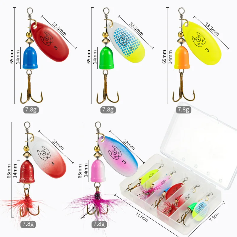Cuchara Giratoria para Lucio – Señuelo con Lentejuelas y Anzuelos Triples - imagen 2