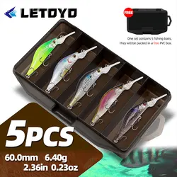LETOYO 60SP Wobbler Minnow Shad suspendido lanzado largo para lucio