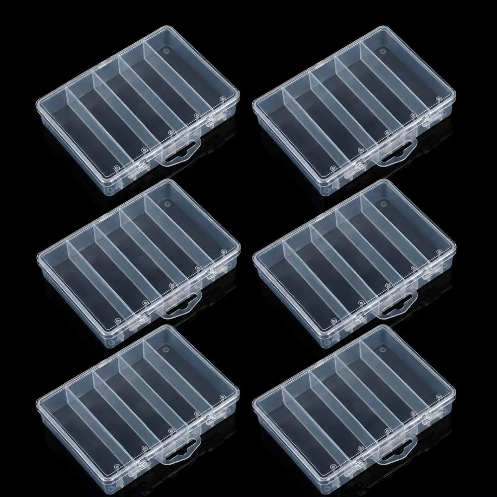 Caja de pesca transparente con compartimentos para anzuelos - imagen 3