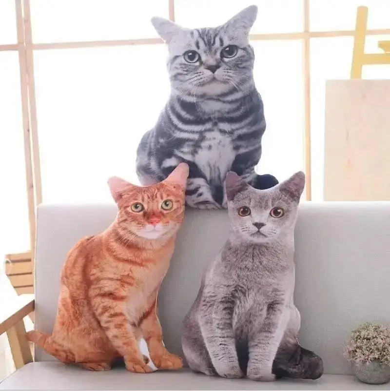 Almohada gato 3D peluche lavable kawaii para sofá y cama - imagen 4