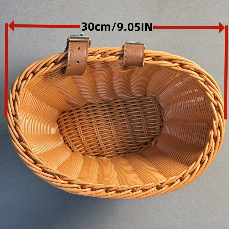 Cesta colgante frontal de mimbre para bicicleta equilibrio infantil