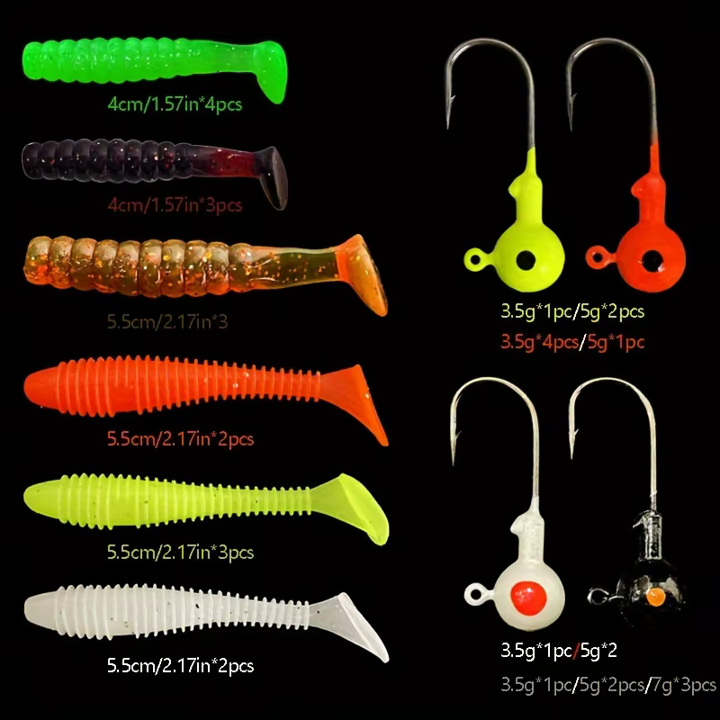 Jig Head colores Luya con cola en T para vinilo - imagen 4