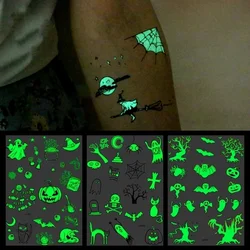 Pegatinas tatuaje luminosas Halloween impermeables – terror divertido