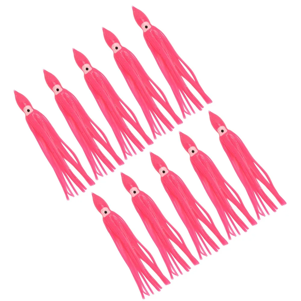 Señuelo calamar PVC ojos realistas rosa para agua salada - imagen 2