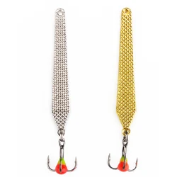 FTK Cuchara Giratoria Oro-Plata Anzuelo Triple Pesca Hielo Lubina