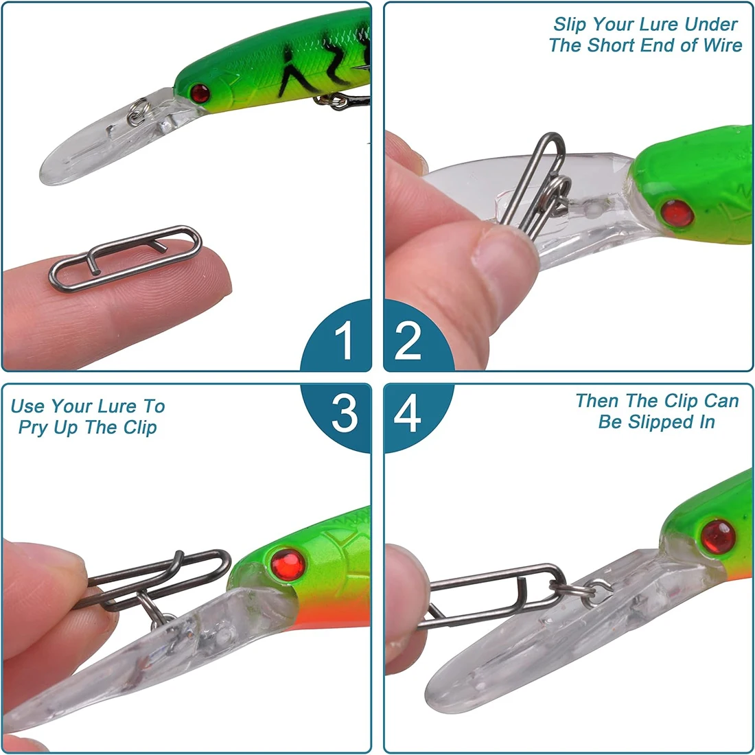 FishTrip broche de pesca de alta resistencia, clip rápido, acero - imagen 3