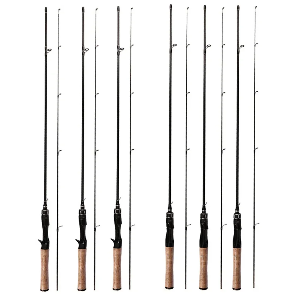 Caña spinning trucha ultraligera fibra carbono mango madera