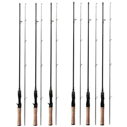 Caña spinning trucha ultraligera fibra carbono mango madera